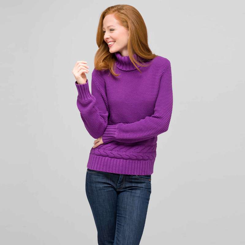 Cotton Turtleneck Sweater, Meadow Violet, large image number 0