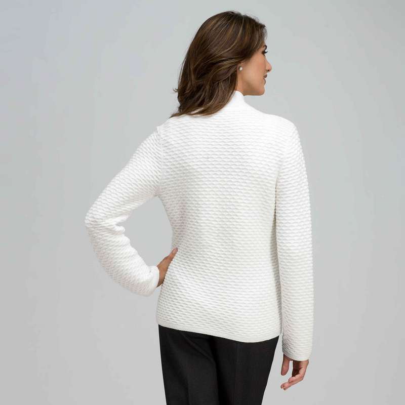 Textured Zip Front Cardigan, Sugar, large image number 1
